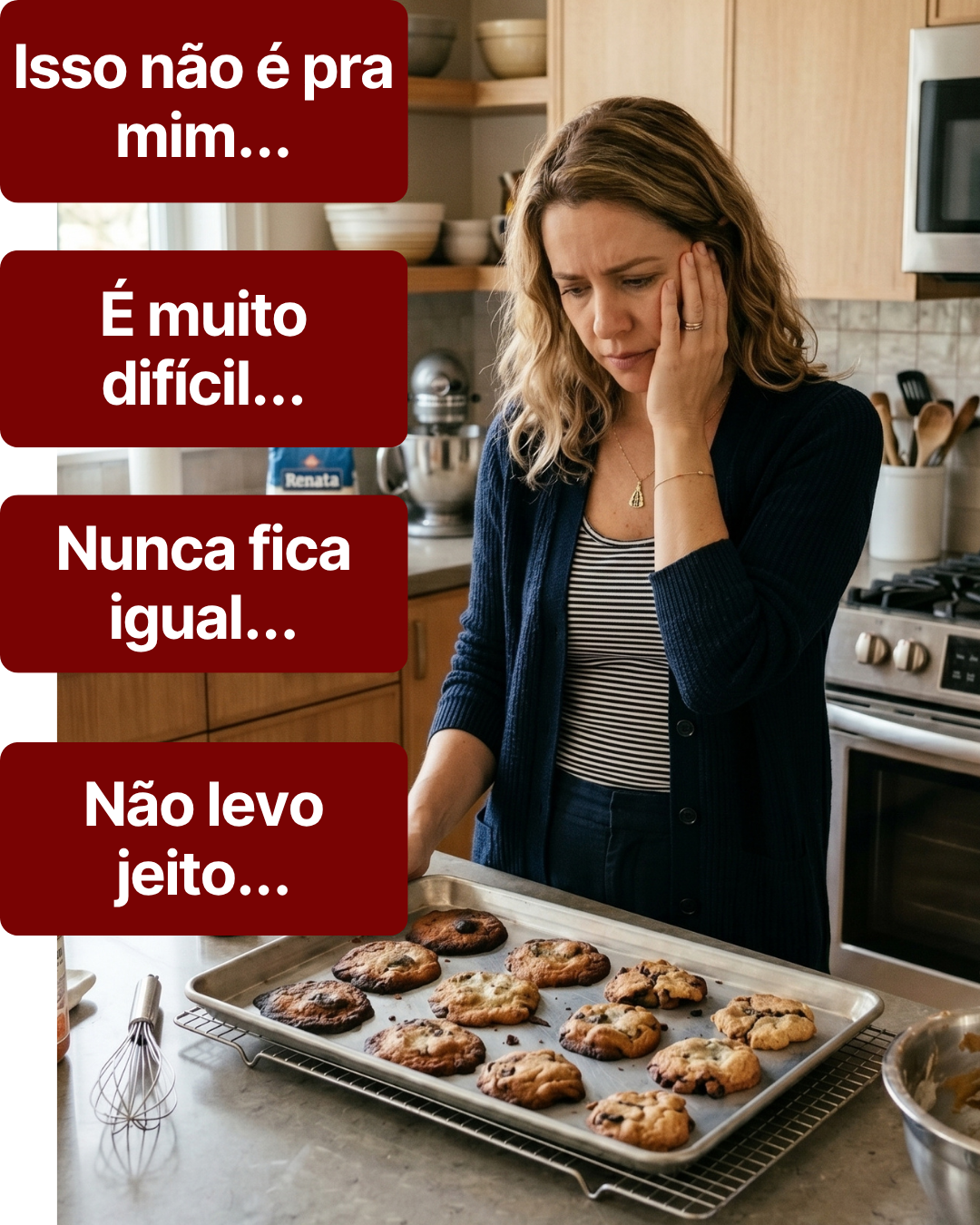 Isso não é pra mim… É muito difícil… Nunca fica igual… Não levo jeito…