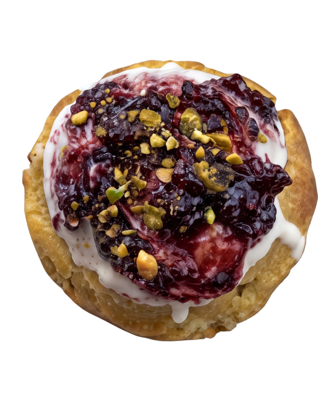 Cookie de pistache com frutas vermelhas